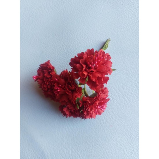 Букетики гвоздики на веточке (6 шт) цв. красный, цена за пучок